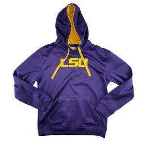LSU Tigers Section 101 Majestic Purple Hoodie Sweatshirt Mens M 38/40 Pullover